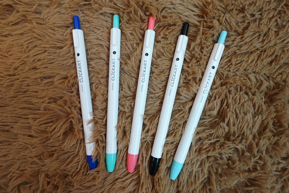 【日本文具戰利品】ZEBRA CLICKART按壓式水性筆 & MILDLINER淡色螢光筆