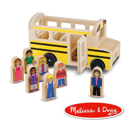 美國瑪莉莎Melissa Doug校車木製玩具車