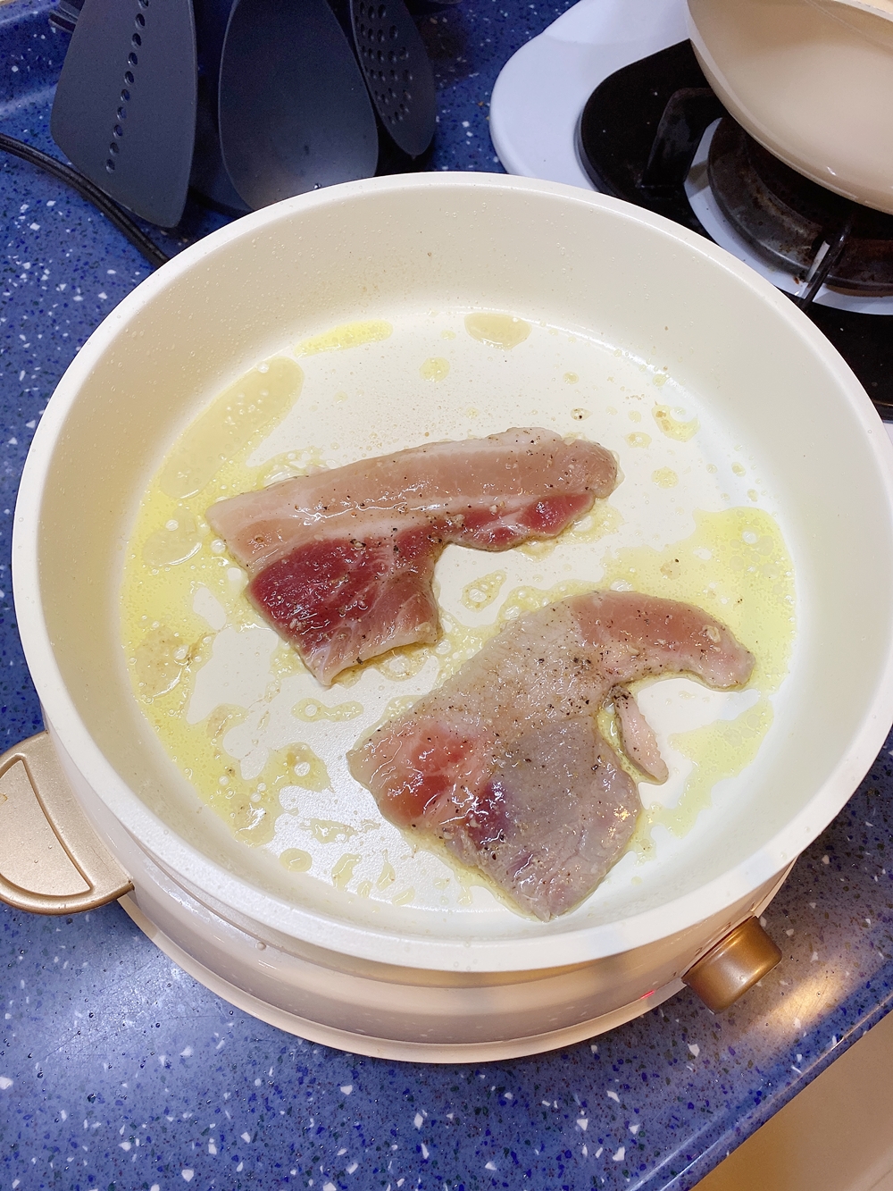 韓國Modori可堆疊收納純白鍋具組 煎肉