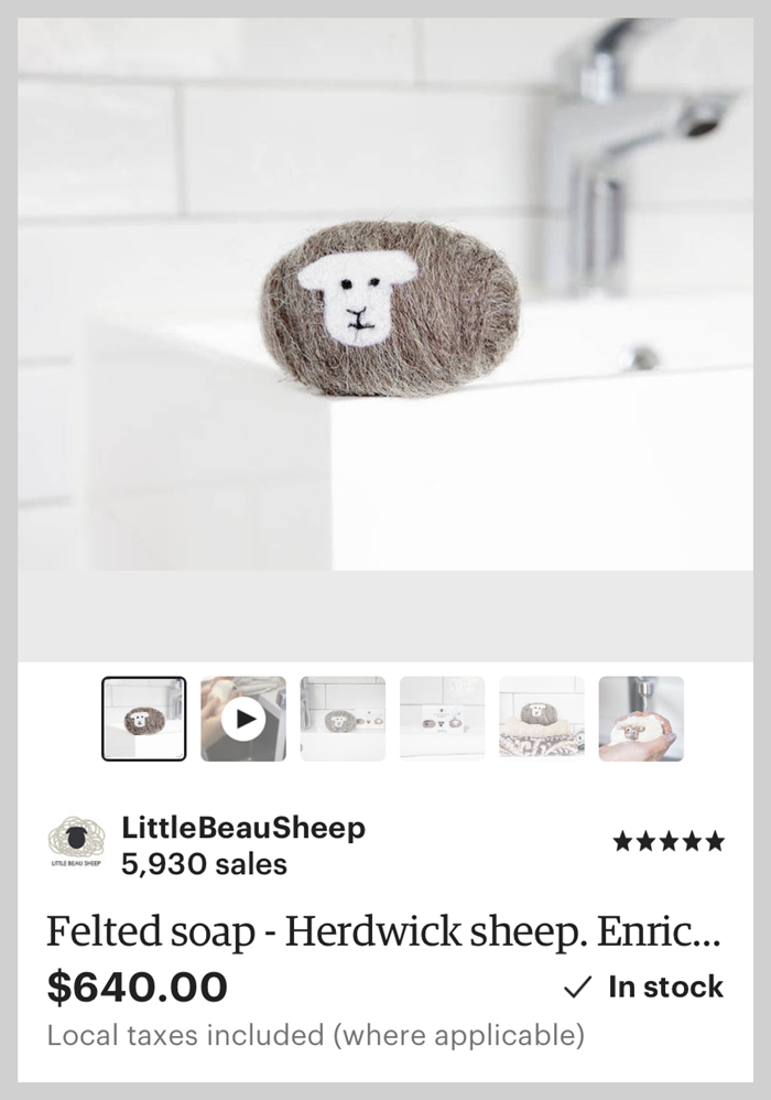 Etsy有趣的手作商品-羊毛氈肥皂