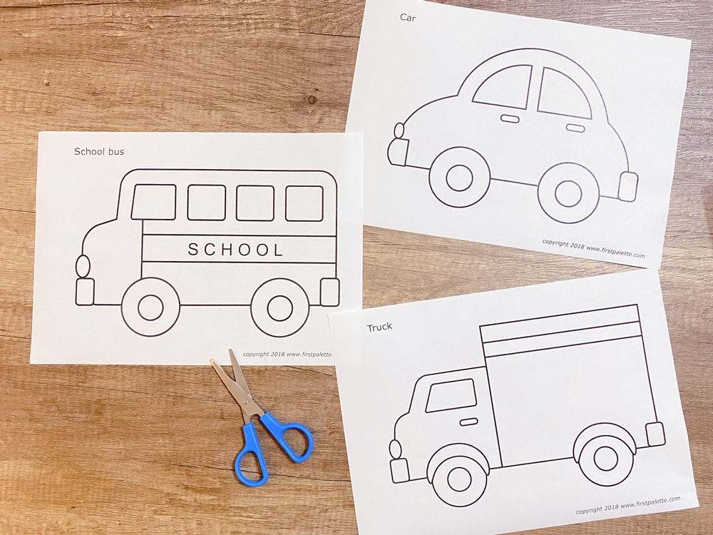 兒童剪紙圖案免費下載列印 車子圖案 可著色