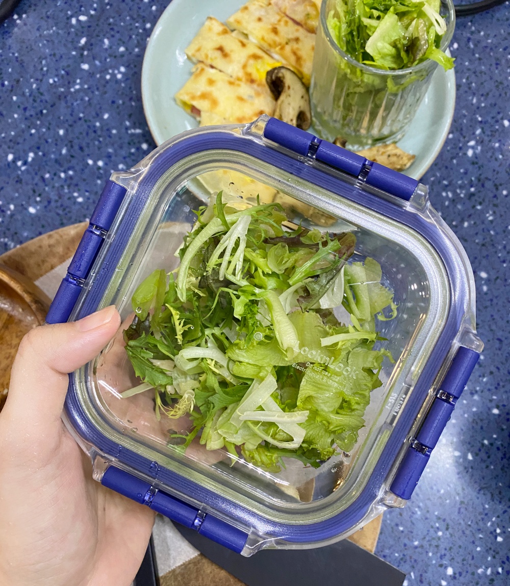 生菜沙拉保存 玻璃全透明樂扣