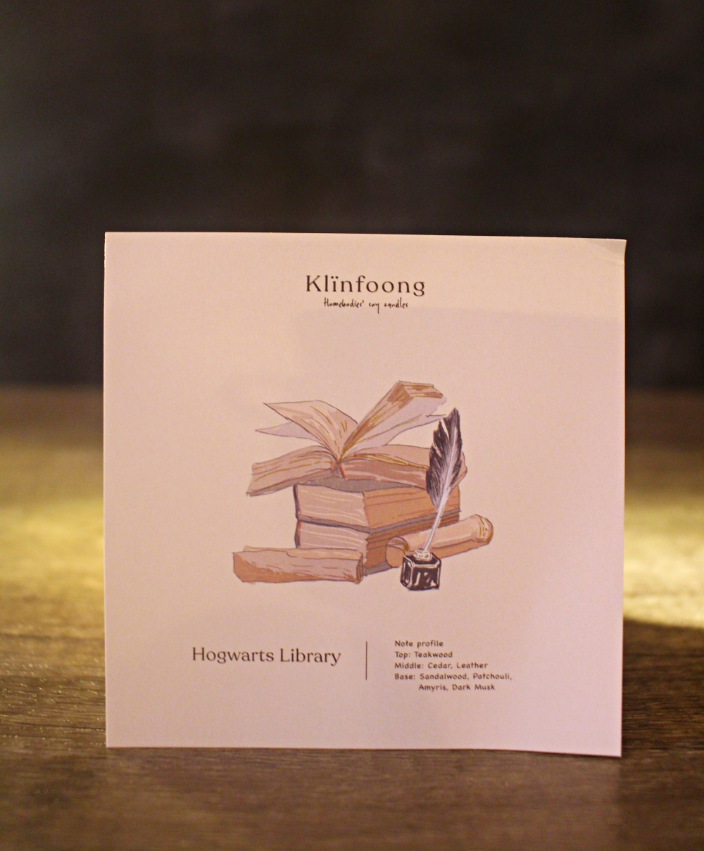 泰國天然有機大豆蠟蠟燭Klinfoong 霍格華茲圖書館香味卡片