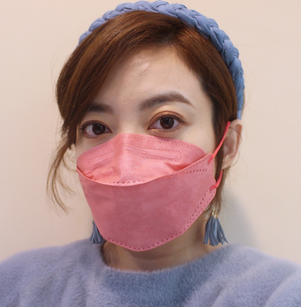 福德好罩韓式4D立體魚型口罩推薦 浪漫玫瑰 粉紅色魚型口罩 正面