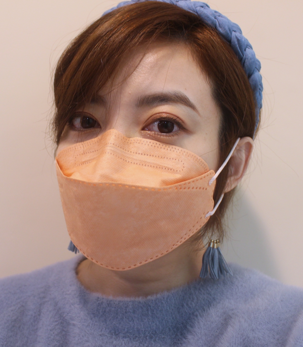 福德好罩韓式4D立體魚型口罩 蜜糖奶茶 粉橘色魚型口罩正面服貼好呼吸