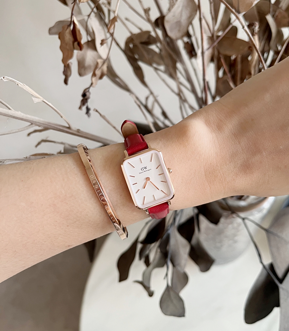 DW2022新春腕錶 紅色復古小方錶QUADRO PRESSED SUFFOLK新年限定款