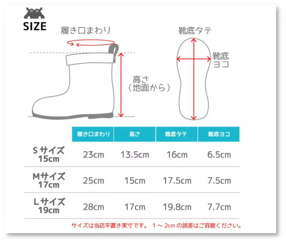 日本kukka hippo兒童雨鞋尺寸挑選