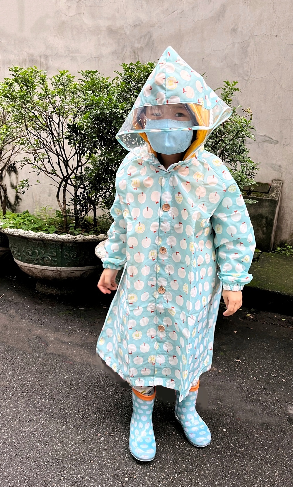 日本kukka hippo兒童雨衣雨鞋 日系小清新可愛圖案