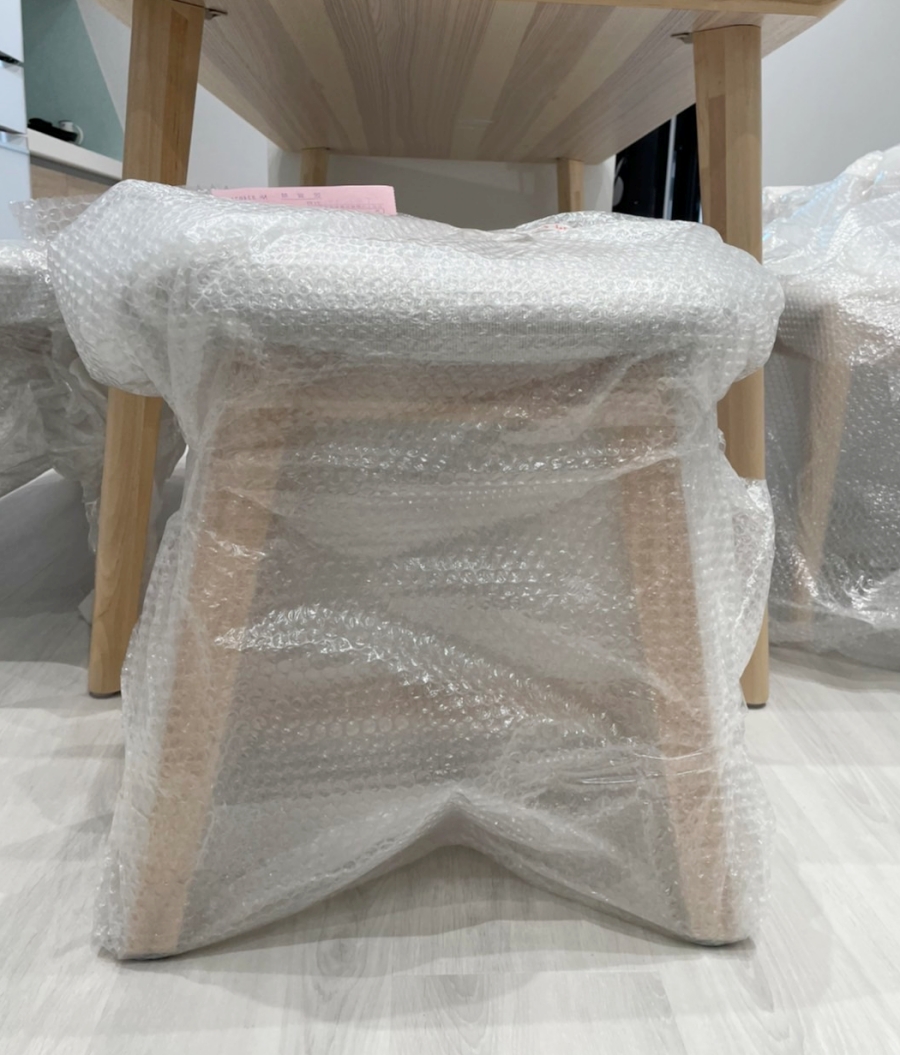 美希工坊訂製餐椅氣泡紙包裝