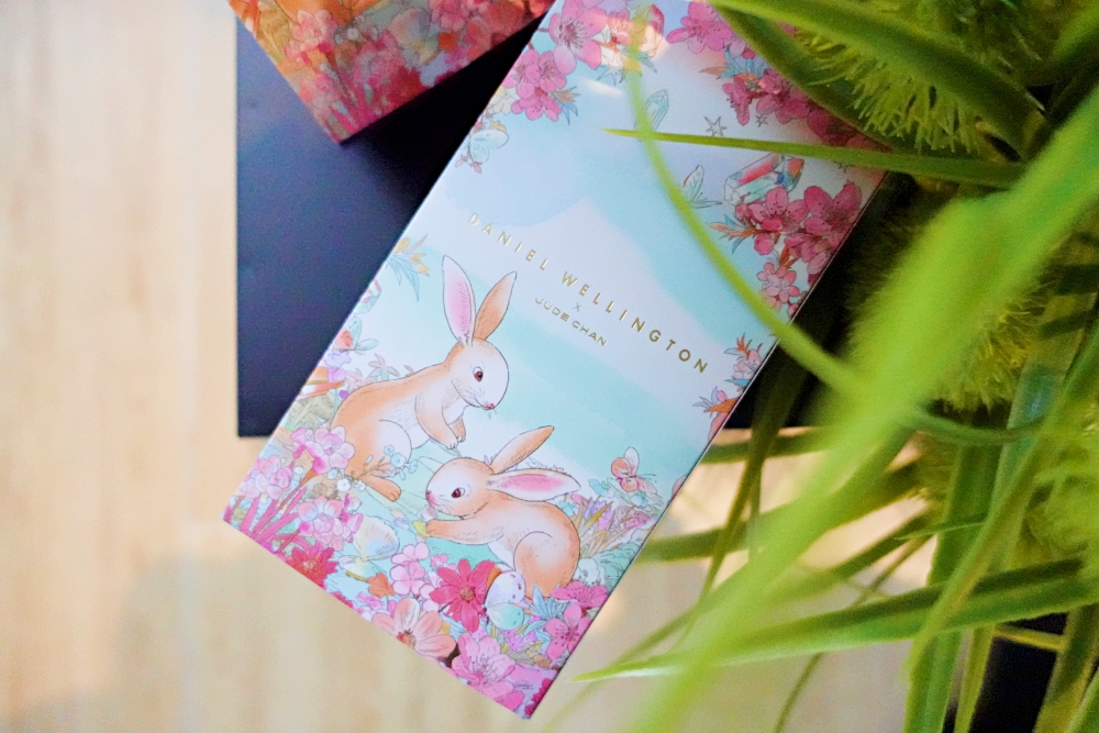 Daniel Wellington全新貝殼粉色腕錶系列包裝盒，春意盎然彼得兔包裝送禮好適合