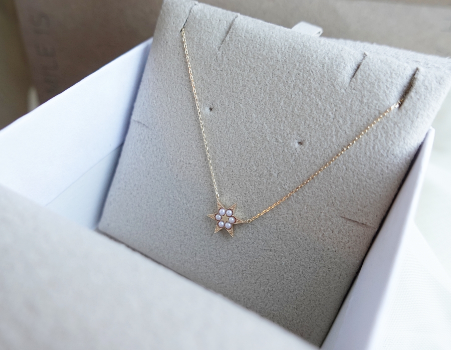 日本輕珠寶star jewelry girl六芒星珍珠項鍊開箱，雙層星星項鍊超可愛有氣質