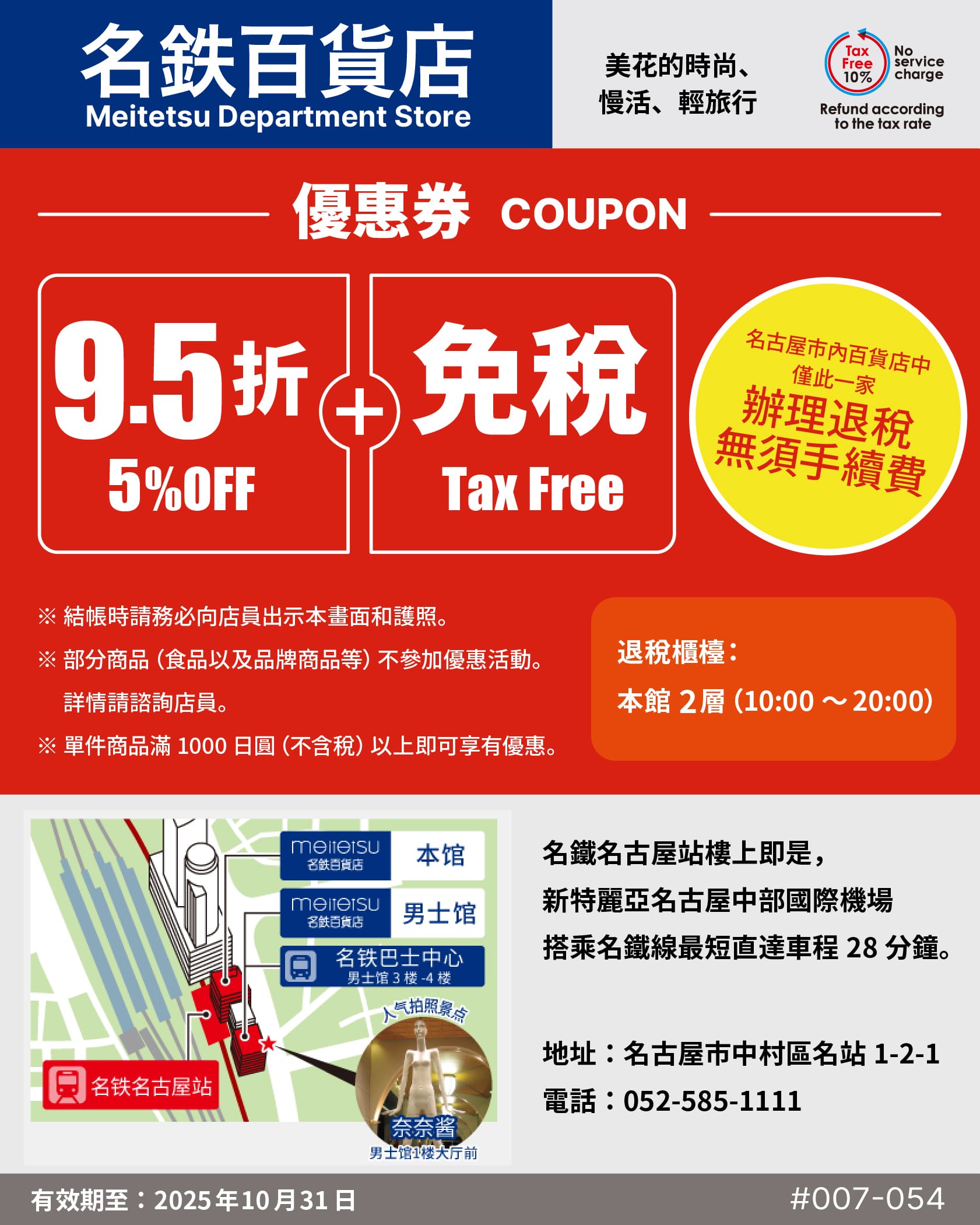 名古屋名鐵百貨折價券coupon，日本必存coupon