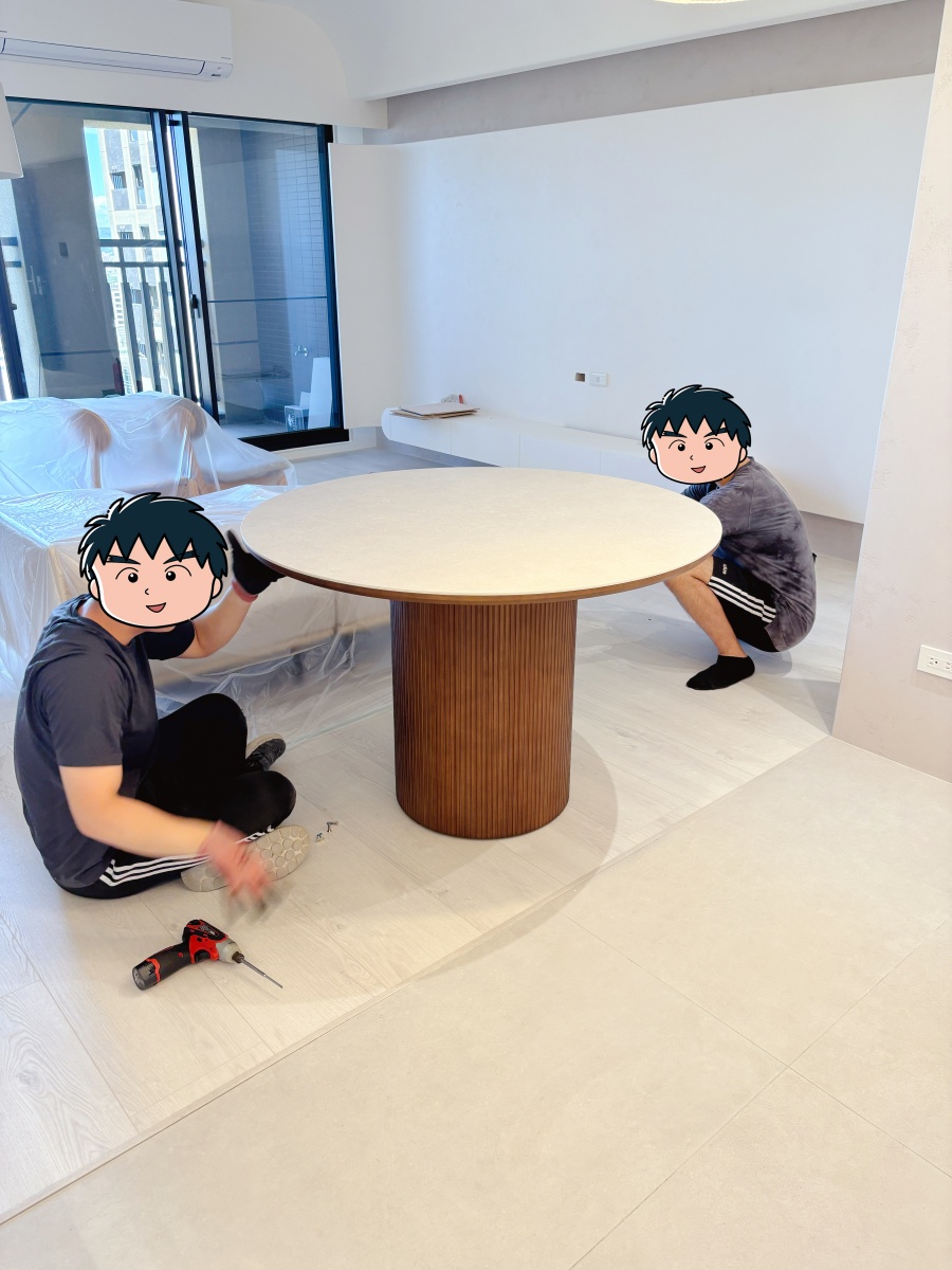 【裝潢日記】被問翻的圓型餐桌，在MOOYU睦寓訂製一張仛寂風餐桌