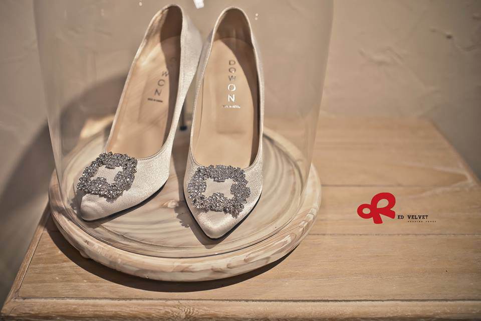 我的超夢幻命定婚鞋wedding shoes-Red Velvet-銀色水鑽高跟鞋 (900)