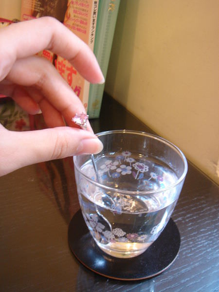 Afternoon Tea玻璃水杯+公主風粉紅鑽石小茶匙